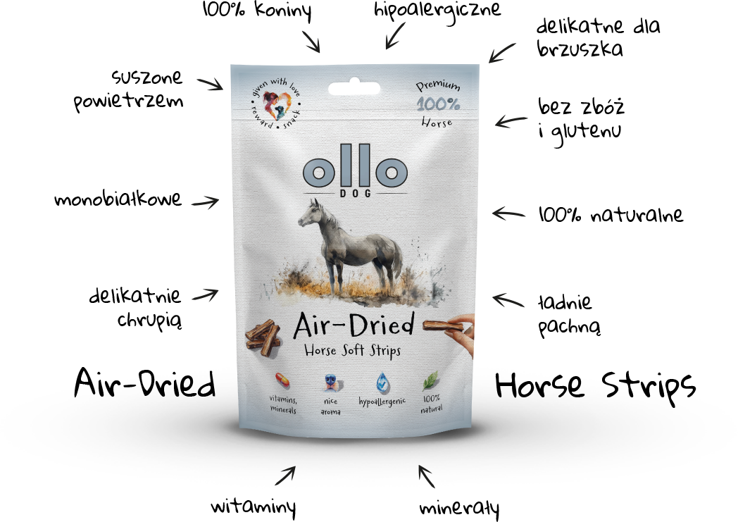 Ollo Air-Dried Horse Soft Strips-arrows