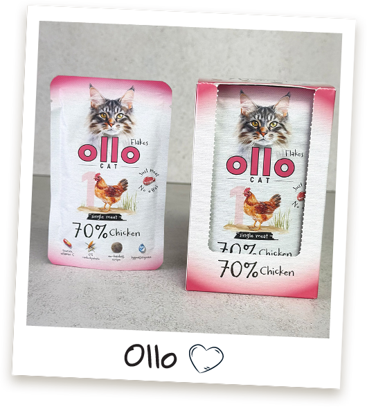 Karma mokra dla kota Ollo Cat w saszetkach nr 1 Kurczak