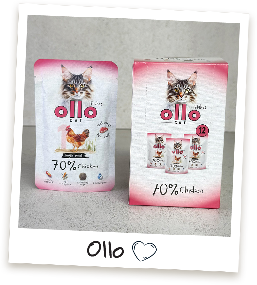 Karma mokra dla kota Ollo Cat w saszetkach nr 1 Kurczak