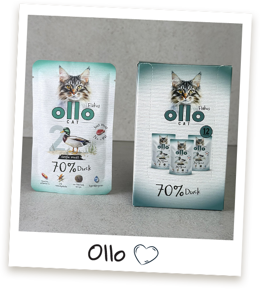 Karma mokra dla kota Ollo Cat w saszetkach nr 2 Kaczka