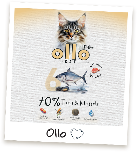 Karma mokra dla kota Ollo Cat w saszetkach nr 6 Tuńczyk i Omułek