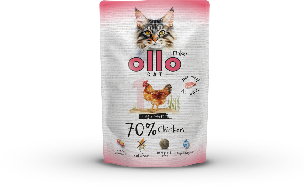Karma mokra dla kota Ollo Cat w saszetkach nr 1 Kurczak