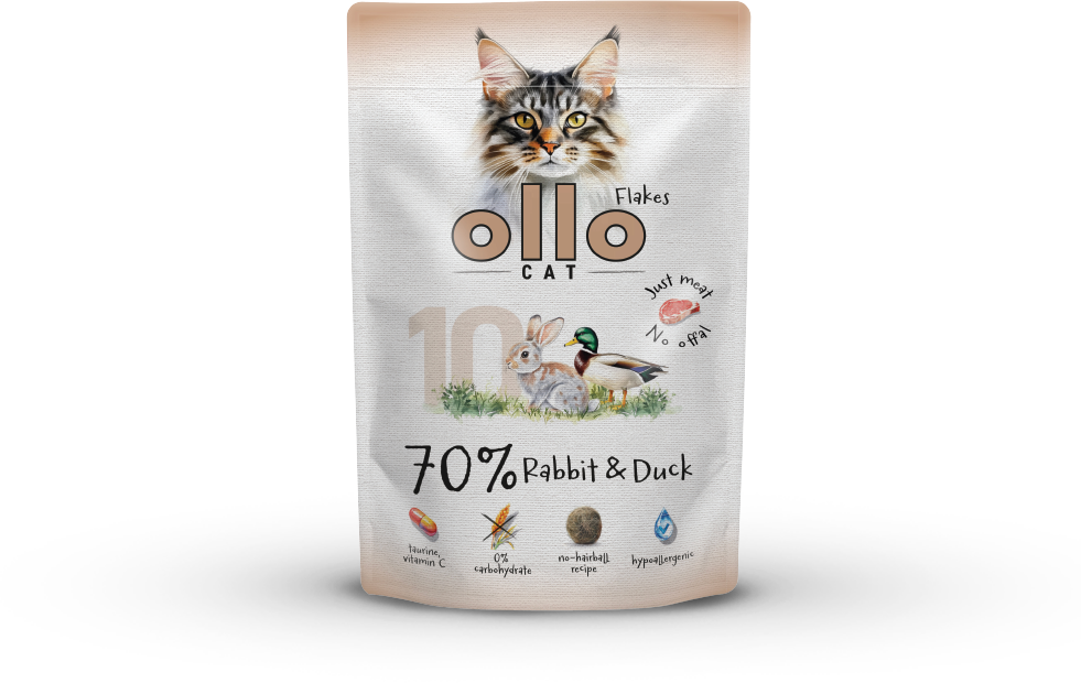 Karma mokra dla kota Ollo Cat w saszetkach nr 10 Królik i Kaczka