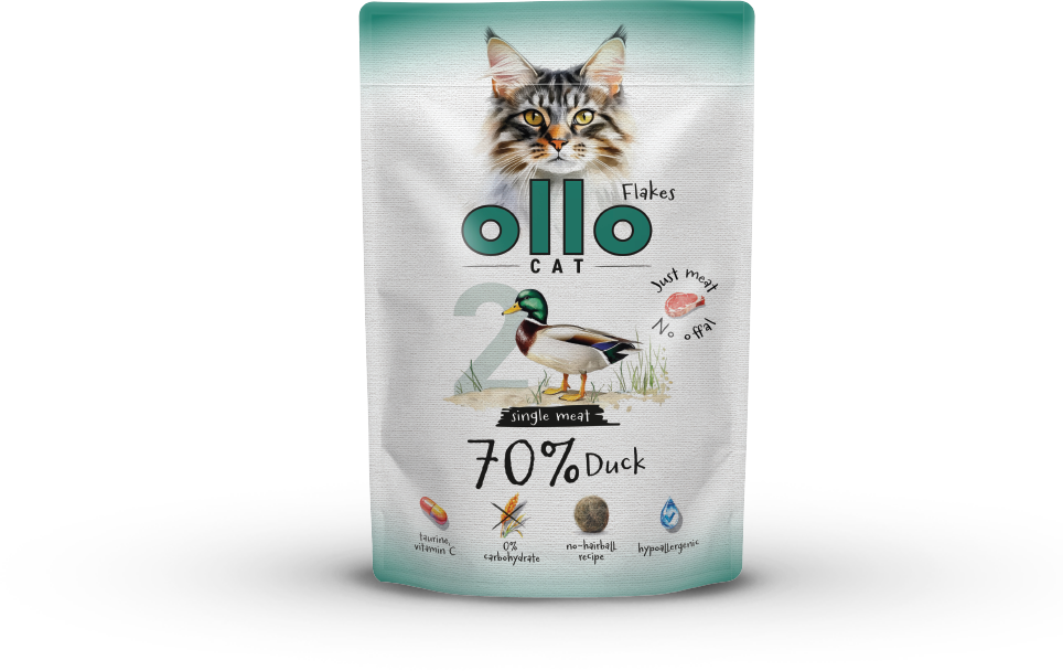 Karma mokra dla kota Ollo Cat w saszetkach nr 2 Kaczka