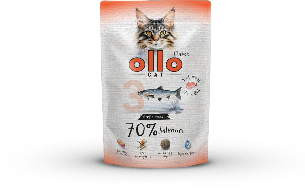 Karma mokra dla kota Ollo Cat w saszetkach nr 3 Łosoś